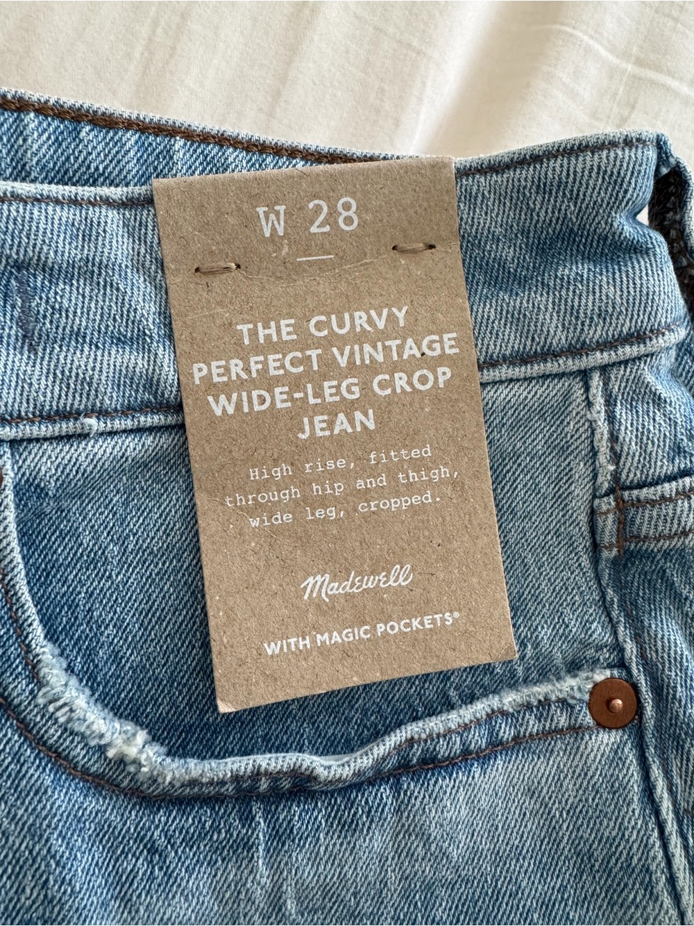 Madewell Curvy Perfect Vintage Wide-Leg Crop Jean NWT 28 - Picture 10 of 12